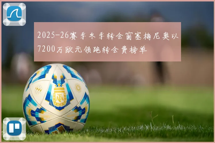 2025-26赛季冬季转会窗塞梅尼奥以7200万欧元领跑转会费榜单